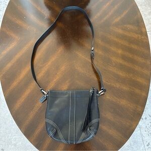 Coach Y2K black leather crossbody
